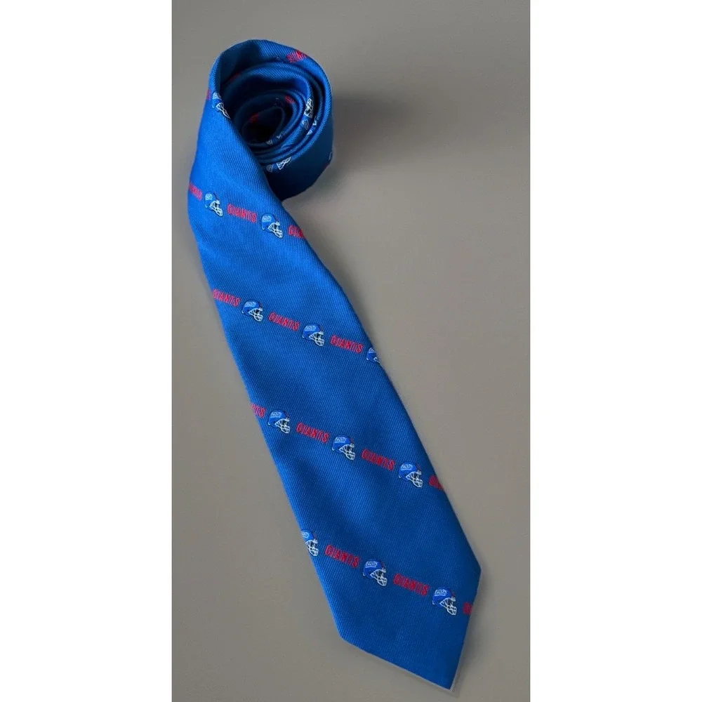 NWT New York Giants Ralph Marlin NFL Football Logo Neckwear Tie Blue USA JBHS